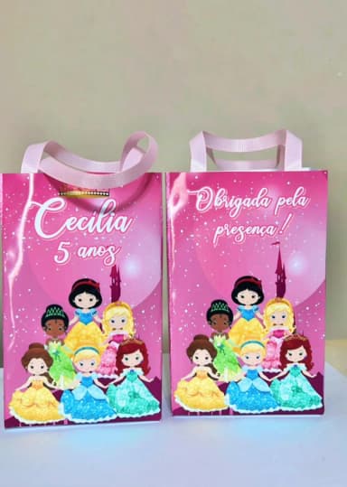 Sacolinhas Personalizada Princesas Baby Lembrancinhas Para Aniversário