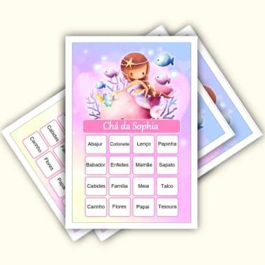 Bingo Chá de Bebê Menina Pdf Para Imprimir