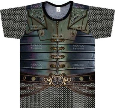 Camiseta Medieval Masculina Armadura de Guerreiro – Fantasia Temática Sublimada para Cosplay e Festas | Ricardo Fantasias