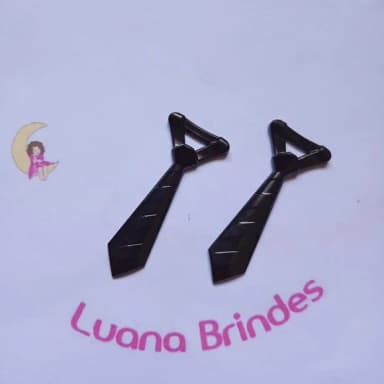 Pingente Gravatinha Preta 5cm Pct 35 Unidades