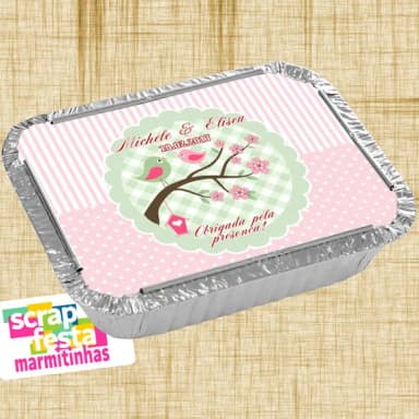 Marmitinha Personalizada Festa De Casamento Passarinho