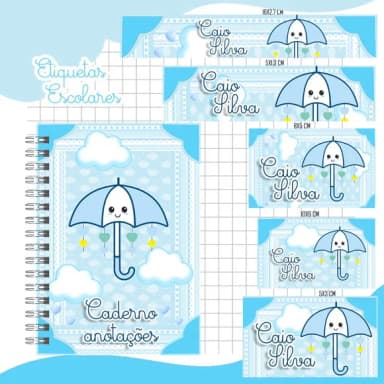 Caderno + Etiquetas + Tag Personalizada + Lápis ( Bençao )
