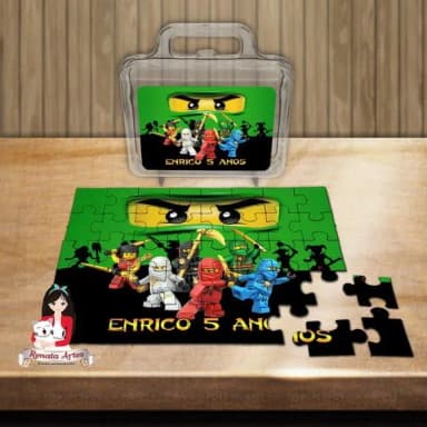 Quebra Cabeça Personalizado na Maleta Ninjago