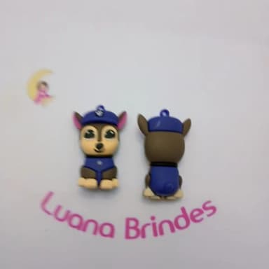 Pingente Patrulha Chase Emborrachado 5cm Pct 2 Unidades