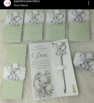 Card Envelope com Lápis Maternidade