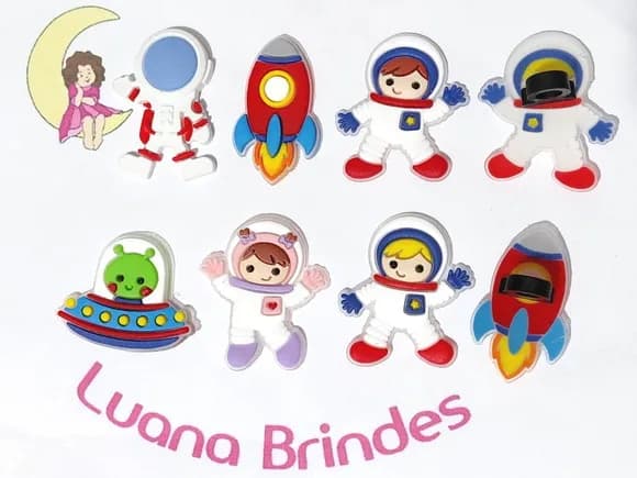 Ponteira P/lápis Astronauta Emborrachado Pacote C/6 Unidades