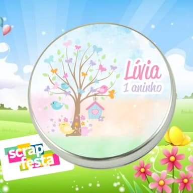 Latinha Personalizada Jardim Encantado Borboleta Aquarela