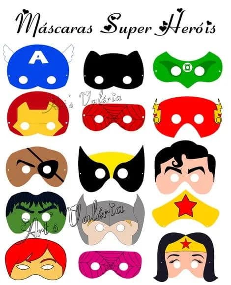 Máscara Dos Super Heróis - Unitário