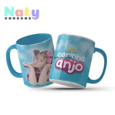 Caneca Personalizada Carinha de Anjo Alça Color