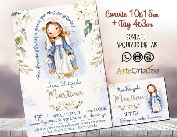 Convite Digital C/tag Batismo Nossa Senhora das Graças 2