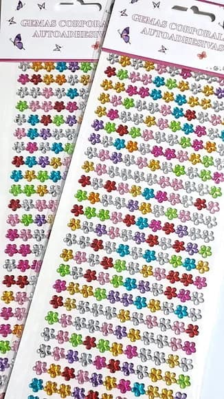 Strass Adesiva Florzinha P/corpo e Rosto 1 Cartela Colorida