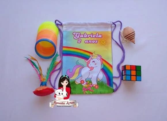 Mochila Brinquedos Retrô Tema Unicórnio