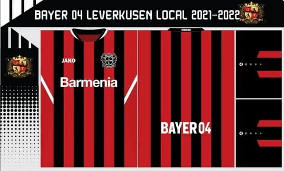 Vetor Da Camisa Bayer 04 Leverkusen Local 2021-2022