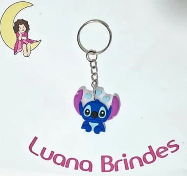Chaveiro Stitch 3cm Emborrachado Pacote com 6 Unidades