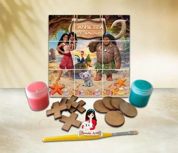Jogo da Velha com Tinta Personalizado Moana 2