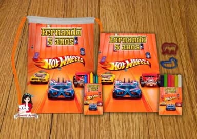 Kit Passatempo Personalizado na Mochila Hot Wheels