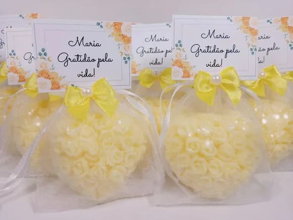 Lembrancinha de Aniversário 15 Anos: Sabonete Coração Floral
