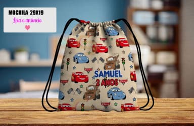 Mochilinha personalizada para lembrancinha da Carros Disney