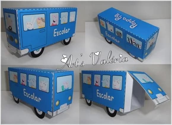 Caixinha Ônibus Escolar Porquinhos