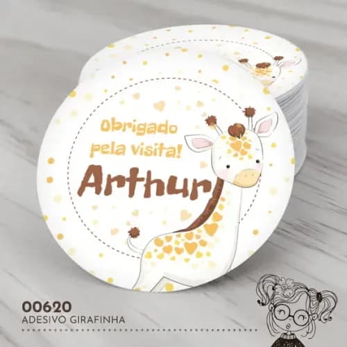 Adesivo Redondo Girafinha - 00620
