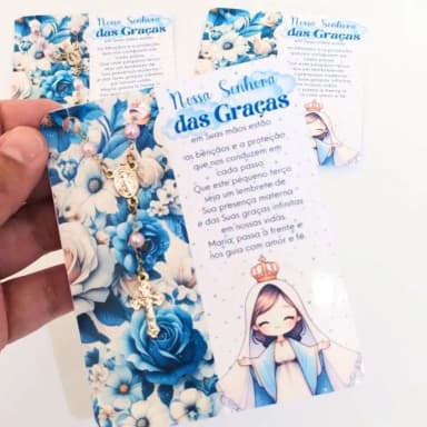 Lembrancinhas Batizado Caixa Terço ou Marca página