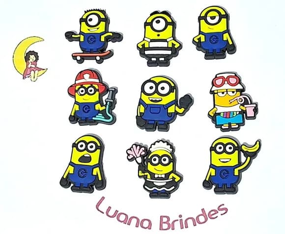 Aplique Minions Profissões Emborrachado Pacote com 9 Unidade