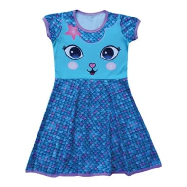 Vestido Infantil Sereia Gata