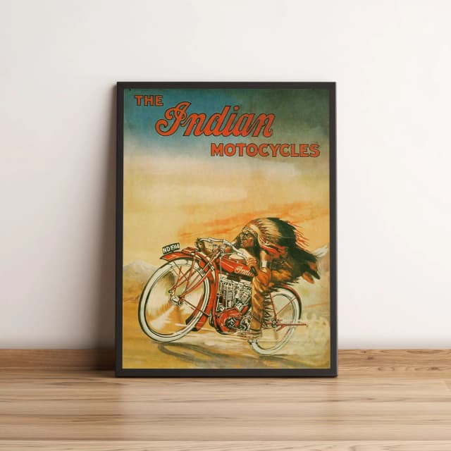 Quadro com pôster retrô Indian Motorcycles 2610