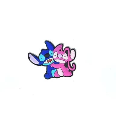 Aplique Angel e Stitch 4,5cm Emborrachado Pacote C/5 Unidade