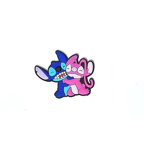 Aplique Angel e Stitch 4,5cm Emborrachado Pacote C/5 Unidade