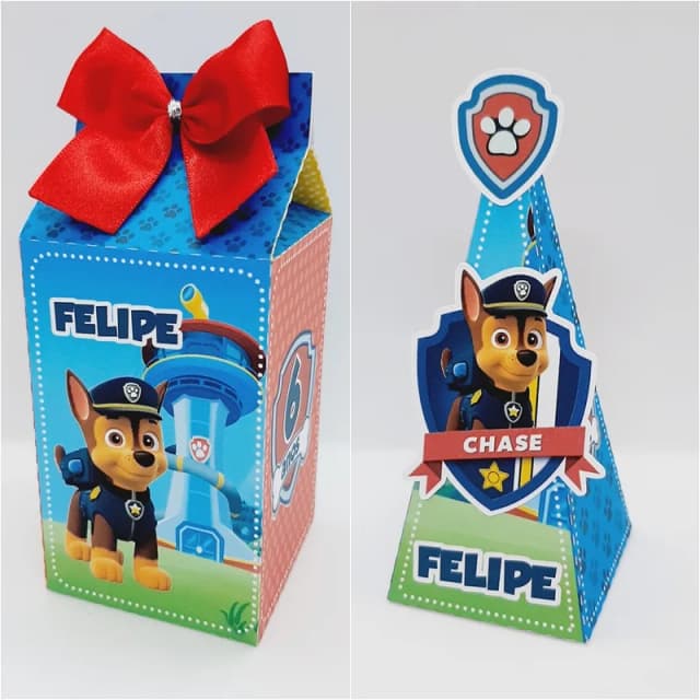 PEGUE E MONTE - Kit Festa PATRULHA CANlNA - Decoração de Festa - Caixinhas Personalizadas