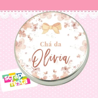Latinha Festa Chá de Bebê Menina Aquarela