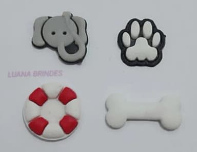 Mini Apliques Variados de Borracha - Pacotes com 20 Unidades