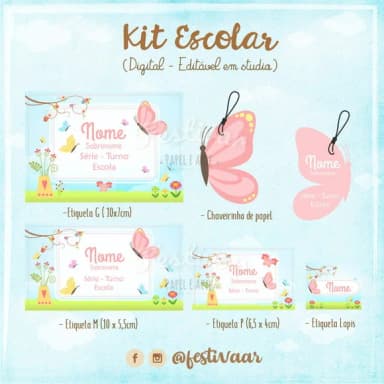 60 Etiquetas Escolares Personalizadas Prova D'agua