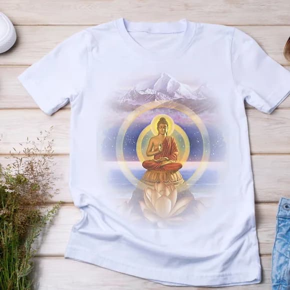 Camiseta Buda Meditando no Lótus