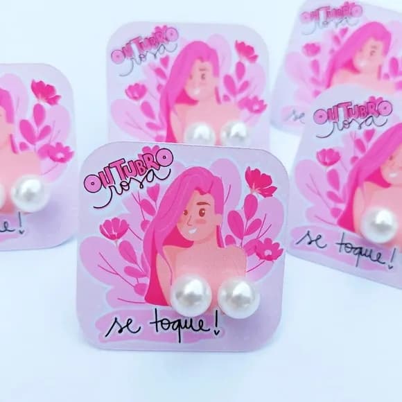 Tag para Brinco Outubro Rosa - Não Acompanha Brinco