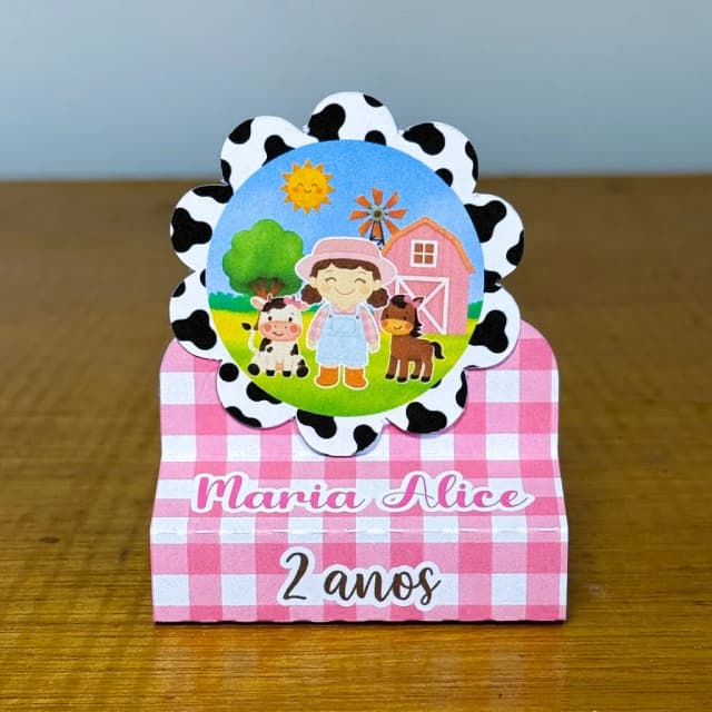 PEGUE E MONTE - Porta Bis Duplo Personalizados FAZENDINHA MENINA - Decoração de Festa | Lembrancinhas | Aniversário | Personalizados