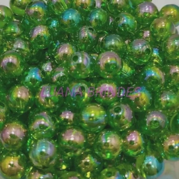 Bolinha Acrilica Furta Cor Verde Claro- 8mm - pct c/100 unid
