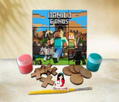 Jogo da Velha com Tinta Personalizado Minecraft
