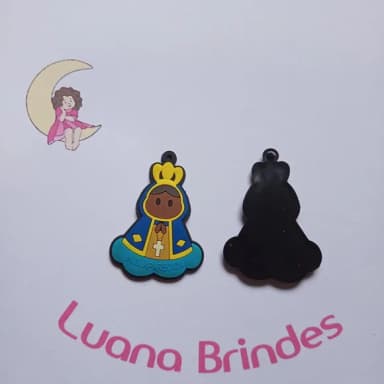 Pingente Nossa Senhora Aparecida Borracha 5,5cm Pct 5 Unids