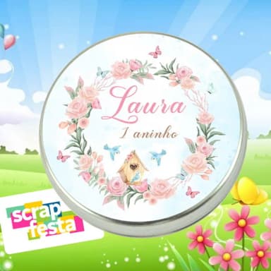 Latinha Personalizada Jardim Encantado Aquarela