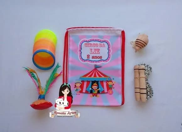 Mochila Boa Infância Tema Circo Rosa 2