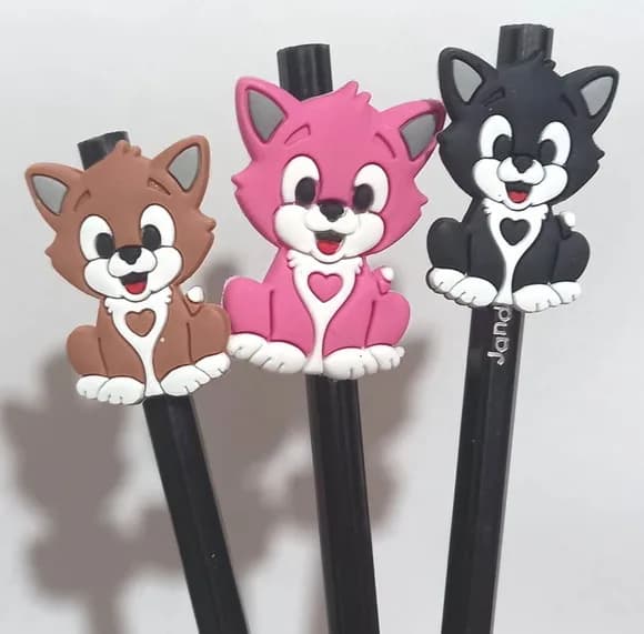 Lápis C/ponteira Gatinhos Variados - 6 Unidades