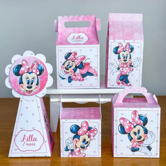 PEGUE E MONTE - Kit Festa MINNIE - Decoração de Festa | Lembrancinhas | Aniversário | Personalizados