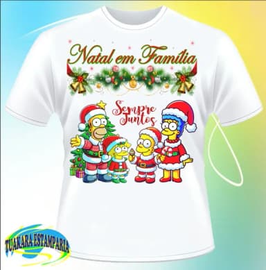 Camiseta Natal em Família Sempre Juntos