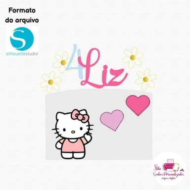 Arquivo Digital - Topo de Bolo Hello Kitty em Camadas