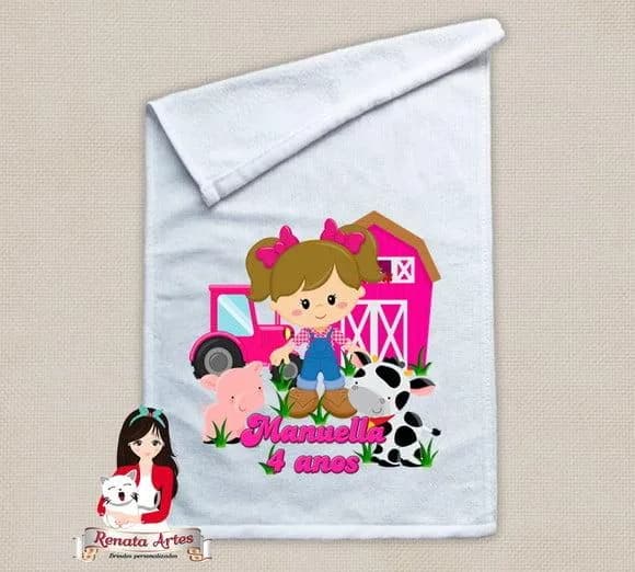 Toalhinha Personalizada Fazendinha Menina