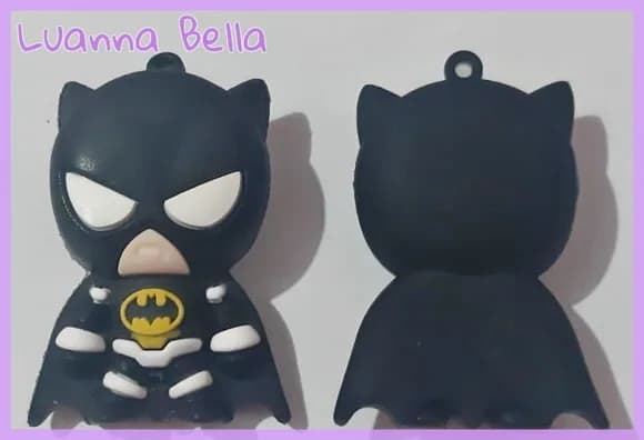 Pingente Batman de Borracha 5cm - Pct c/2 Unid