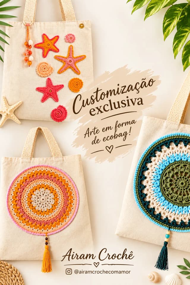 Ecobag customizada em crochê