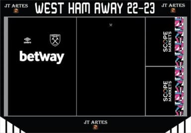 Vetor Camisa do West Ham Away 22-23